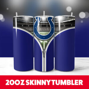 Indianapolis Colts Zipper 20oz Skinny Tumbler PNG Digital Download 1