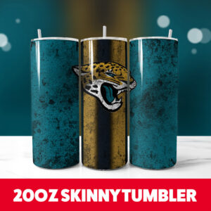 Jaguars Grunge Football 20oz Skinny Tumbler PNG Digital Download 1