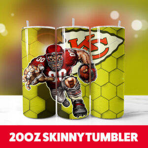 Kansas City Chiefs 20oz Skinny Tumbler PNG Digital Download 1