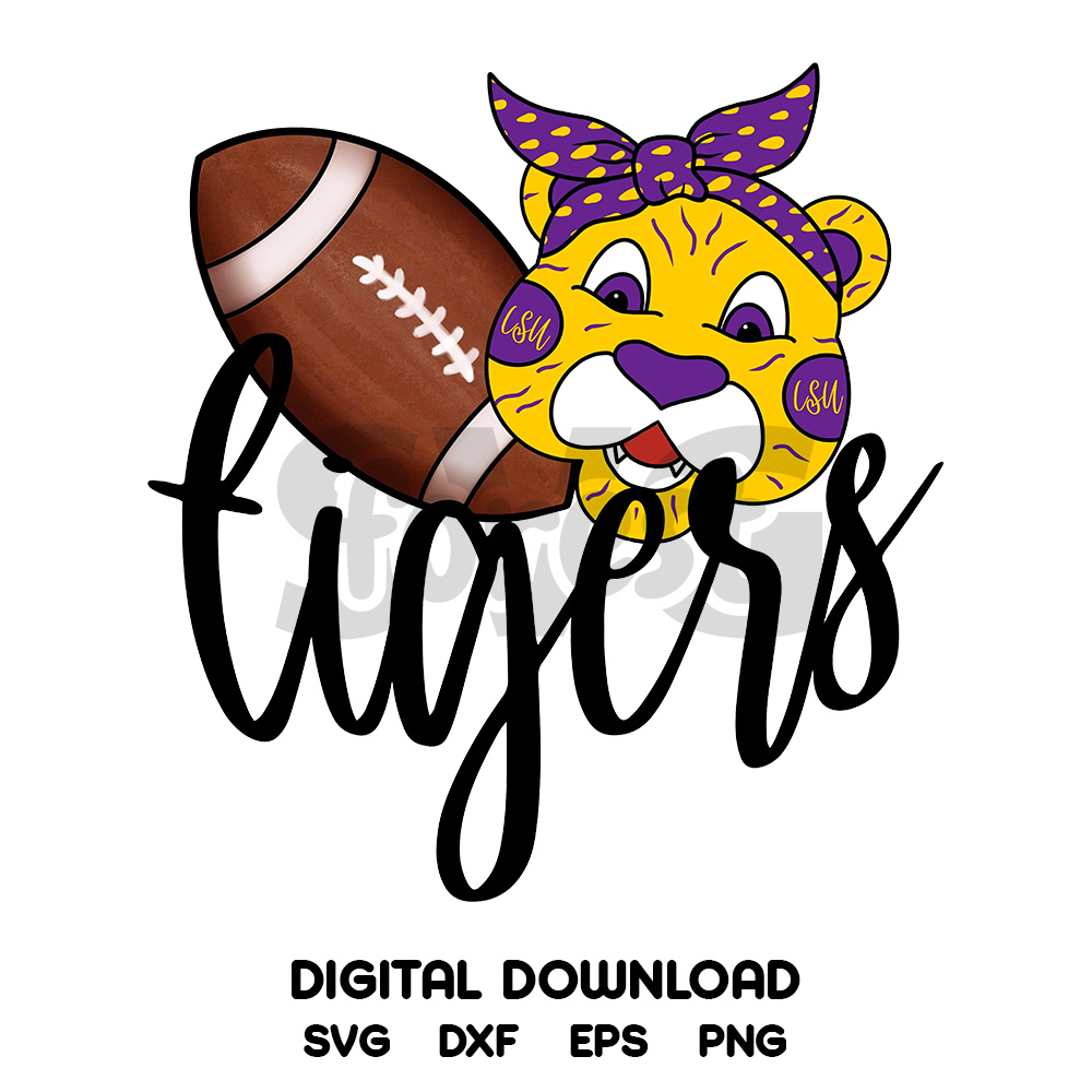 Tigers Typography Tigers Football Leopard American SVG PNG Files