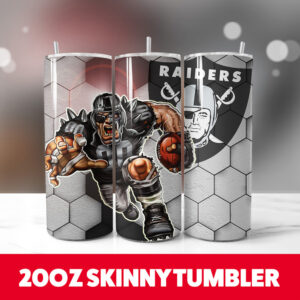 Las Vegas Raiders 20oz Skinny Tumbler PNG Digital Download 1