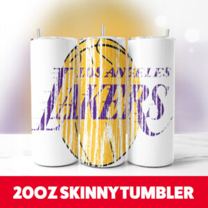 Los Angeles Lakers Wood 20oz Skinny Tumbler PNG Digital Download 1