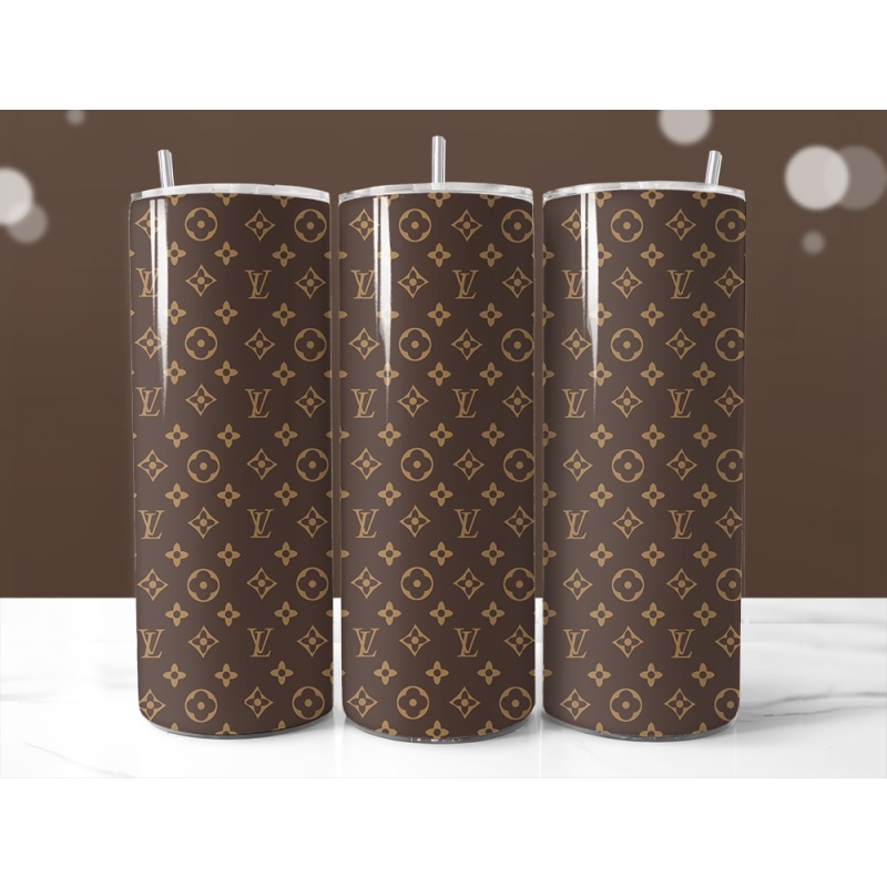 Louis Vuitton brown Tumbler Custom Tumbler Mug Wrapped