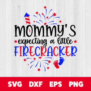 Mommys Expecting a Little Firecracker SVG Pregnancy Expecting Shirt 1