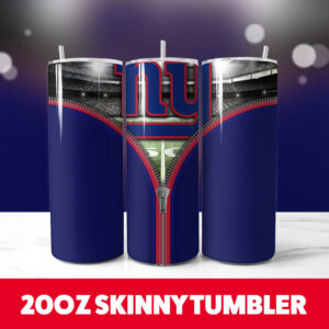 NY Giants Zipper 20oz Skinny Tumbler PNG Digital Download 1