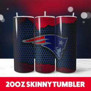 New England Patriots Football Team 10 20oz Skinny Tumbler PNG Digital Download 1