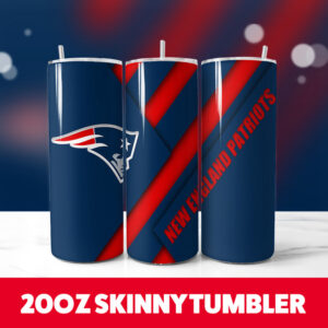 New England Patriots Football Team 11 20oz Skinny Tumbler PNG Digital Download 1