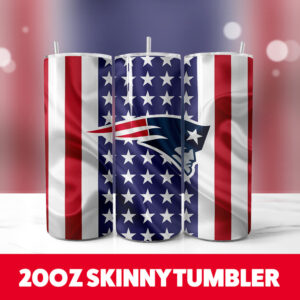 New England Patriots Football Team 3 20oz Skinny Tumbler PNG Digital Download 1