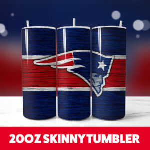 New England Patriots Football Team 5 20oz Skinny Tumbler PNG Digital Download 1