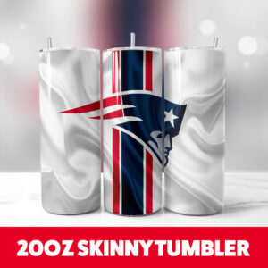 New England Patriots Football Team 6 20oz Skinny Tumbler PNG Digital Download 1