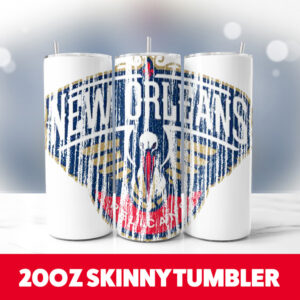 New Orleans Pelicans Wood 20oz Skinny Tumbler PNG Digital Download 1