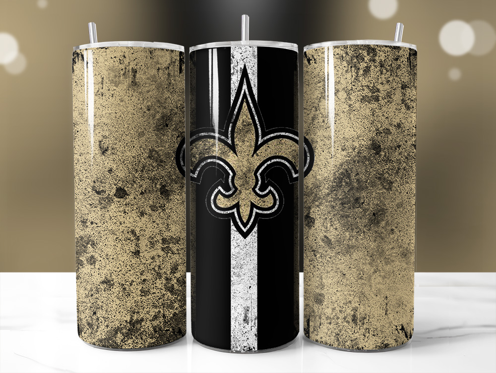 New Orleans Saints Tumbler Wrap, 20oz Skinny Tumbler Straight Taper, NFL  Tumbler Wrap Png, New Orleans Saints Wrap Png