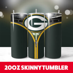 Packers Zipper 20oz Skinny Tumbler PNG Digital Download 1