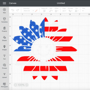 Patriotic Smiling Sunflower SVG American Flag SVG T Shirt cut file Cricut 2