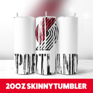 Portland Trailblazers Wood 20oz Skinny Tumbler PNG Digital Download 1