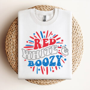 Red White Boozy SVG Fireworks T shirt Color Digital Design SVG PNG Cut Files 3
