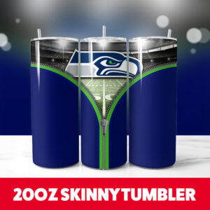 Seattle Seahawks Zipper 20oz Skinny Tumbler PNG Digital Download 1