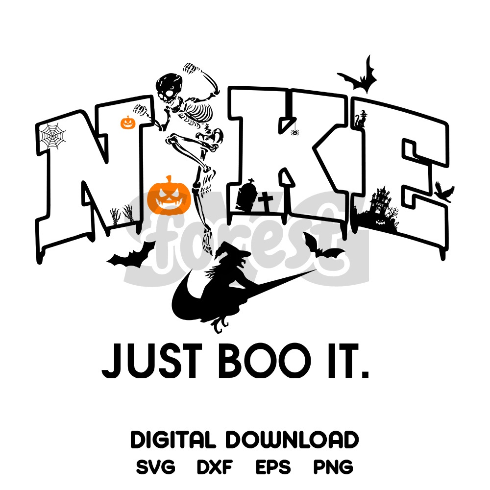 Skeleton Nike Just Boo it SVG, Skeleton Just Boo IT SVG, Digital Download