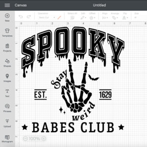 Spooky Babes Club Say Weird SVG Halloween T shirt BW Design SVG PNG Cut Files 2