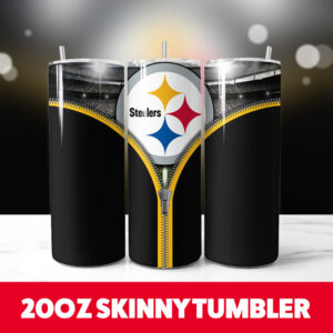 Steelers Zipper 20oz Skinny Tumbler PNG Digital Download 1