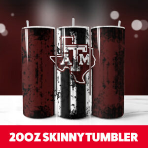 Texas AM 20oz Skinny Tumbler PNG Digital Download 1