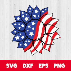 USA Sunflower SVG American Flag SVG 1