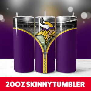 Vikings Zipper 20oz Skinny Tumbler PNG Digital Download 1
