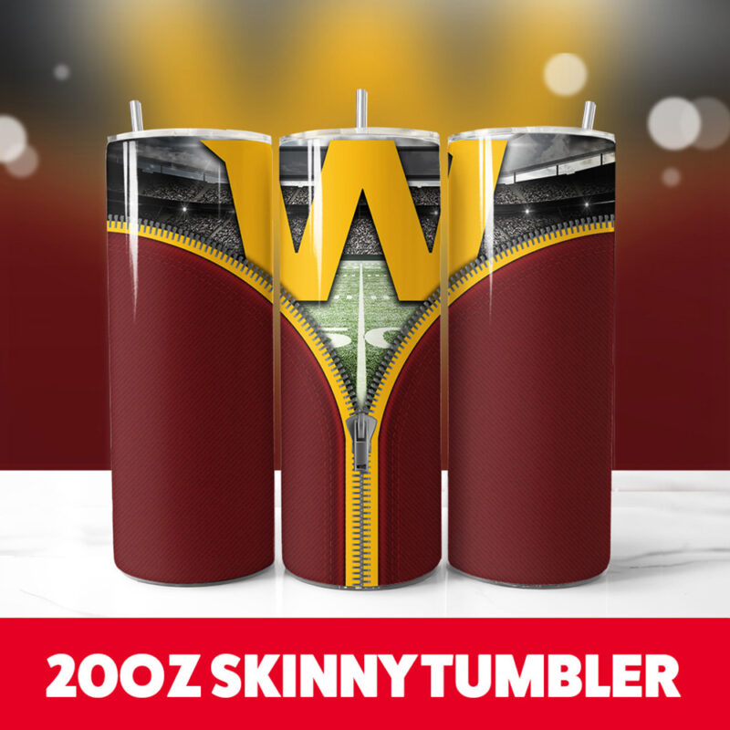 Washington Football Team Zipper 20oz Skinny Tumbler PNG Digital Download 1