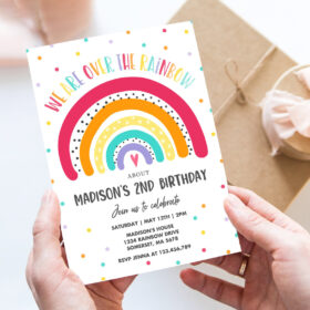 editable rainbow birthday invitation bright rainbow party invitation colorful rainbow birthday modern rainbow party invite