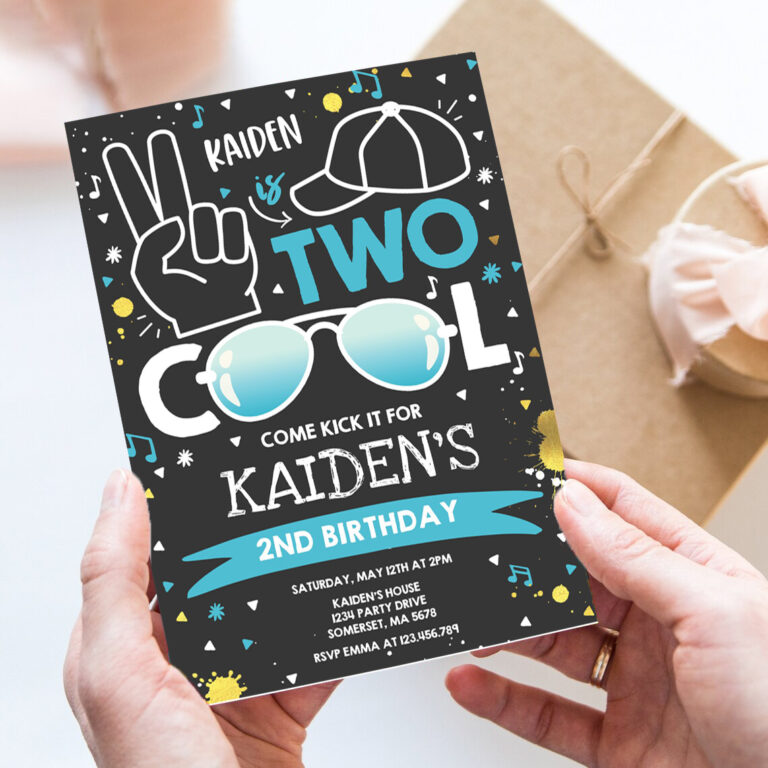 editable two cool birthday invitation two cool party boy 2nd birthday party im two cool blue sunglasses birthday party invitation