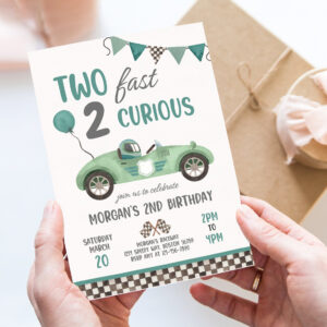 editable two fast birthday invitation two fast boy race car 2nd birthday party invite two fast 2 curious race car party