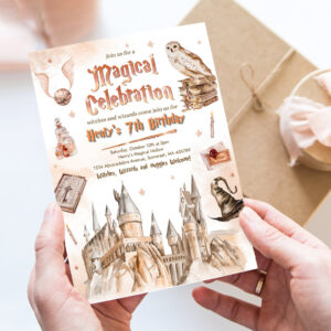 editable wizard birthday invitation magical wizardry school birthday party witches wizard magical birthday party
