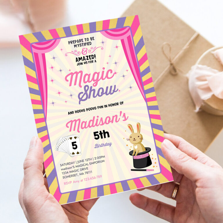 girl magician invitation magician birthday invitation magic show magic show birthday magician party