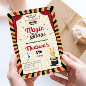 magician invitation magician birthday invitation magic show magic show birthday magician party invitation