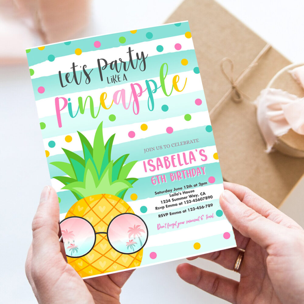 party like a pineapple invitation tropical pineapple invitation tropical hawaiian luau pineapple pool party