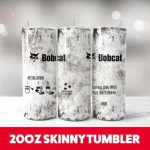 Bobcat Oil Filter 20oz Skinny Tumbler PNG Digital Download 1