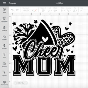 Cheer Mom SVG Cheerleader Football Leopard Print Heart T shirt Design PNG 2