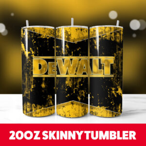 DeWalt Distressed 20oz Skinny Tumbler PNG Digital Download 1