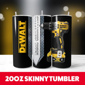 DeWalt Drill 20oz Skinny Tumbler PNG Digital Download 1