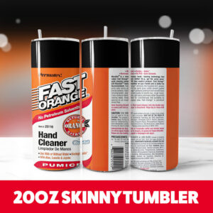 FAST ORANGE 20oz Skinny Tumbler PNG Digital Download 1