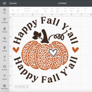 Happy Fall Yall SVG Leopard Pumpkin Welcome Thanksgiving Design SVG PNG Files 2