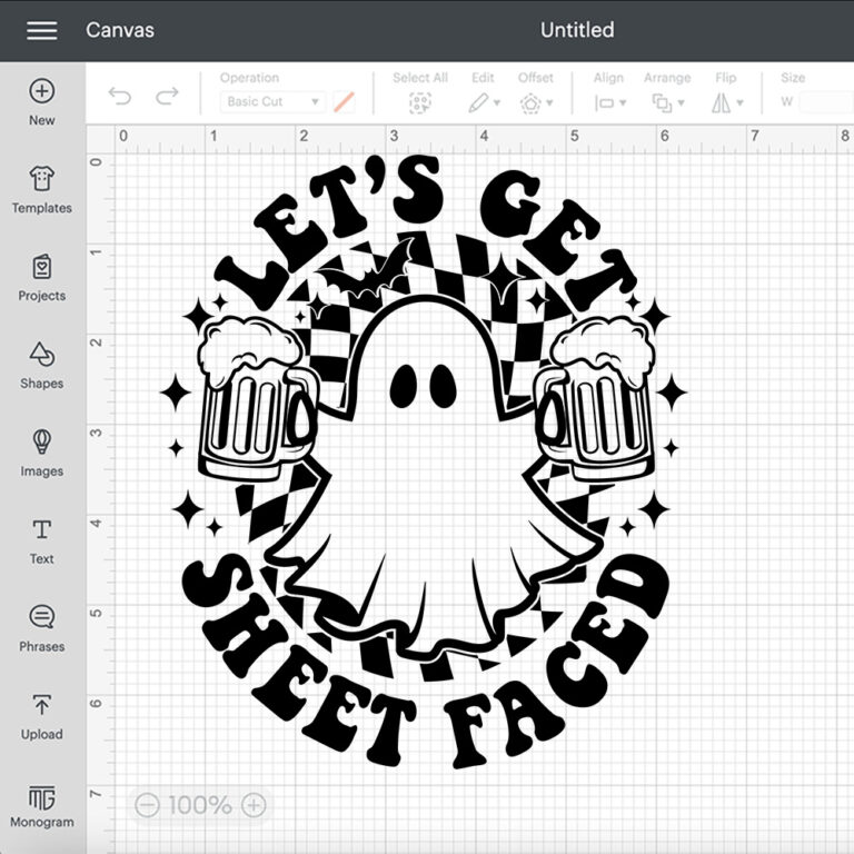 Lets Get Sheet Faced SVG Funny Ghost T shirt Retro Trendy Black Design SVG PNG 2