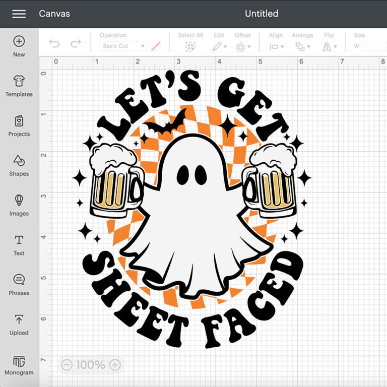 Lets Get Sheet Faced SVG Funny Ghost T shirt Retro Trendy Color Design SVG PNG 2