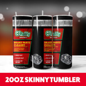 O Reilly Brake Parts Cleaner Grunge 20oz Skinny Tumbler PNG Digital Download 1