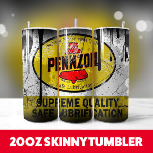 Oil Brand 7 20oz Skinny Tumbler PNG Digital Download 1