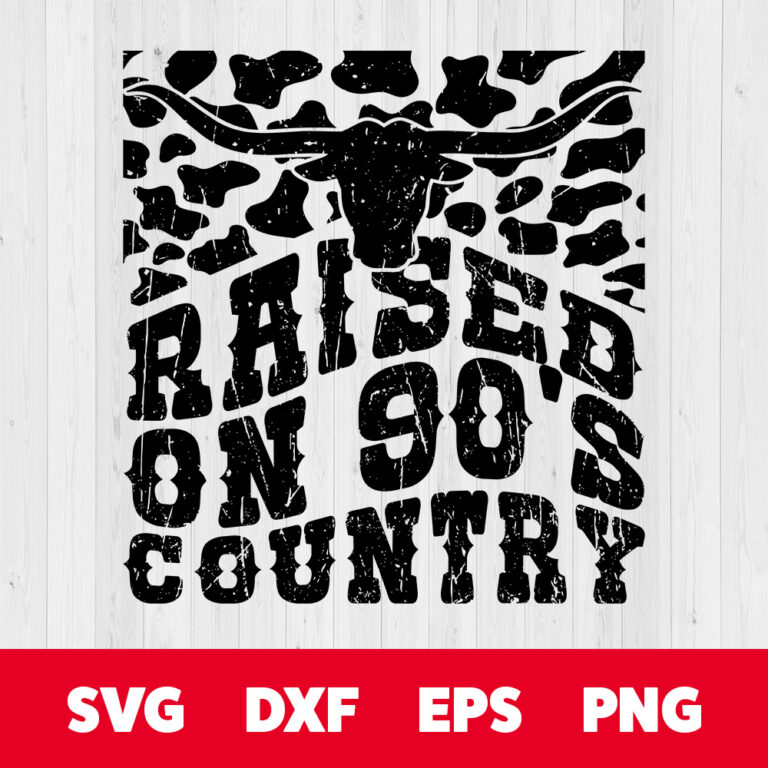 Raised On 90s Country SVG Country Girl Music Lover T shirt Retro Design SVG PNG 1