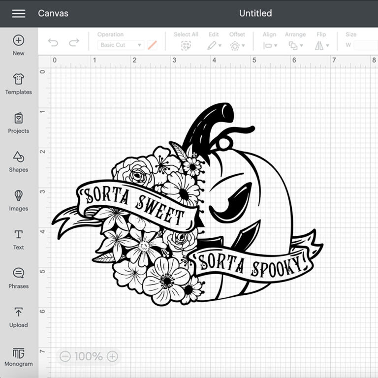 Sorta Sweet Sorta Spooky SVG Flower Pumpkin BW Design SVG PNG Cut Files 2