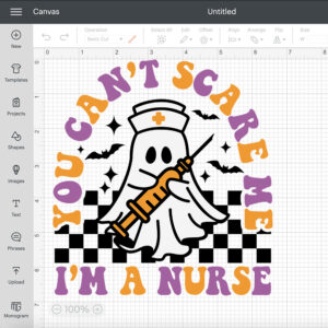 You Cant Scare Me Im a Nurse SVG Funny Halloween T shirt Retro Design SVG PNG 2