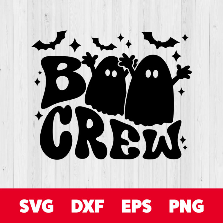 Boo Crew SVG Halloween Ghosts Matching T shirt Digital Design PNG 1
