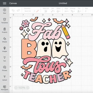 Fab Boo Lous Teacher SVG Halloweens ghosts T shirt Trendy Design SVG PNG 2